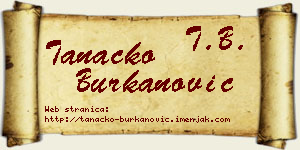 Tanacko Burkanović vizit kartica